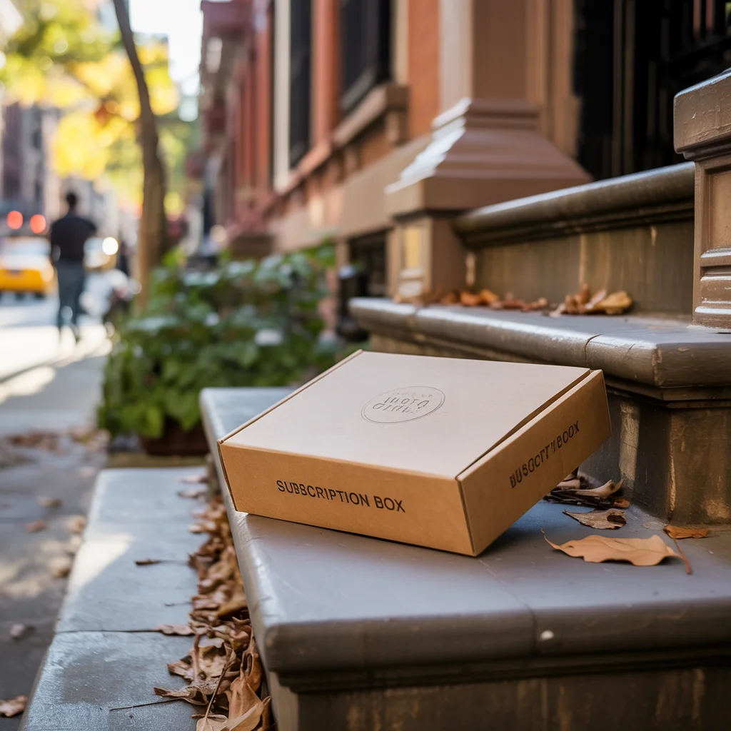 Customer opening branded eco-friendly boxes revealing a premium eco-conscious unboxing experience.